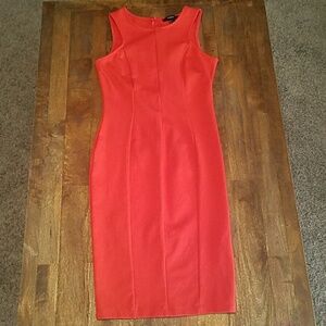 Orange midi dress